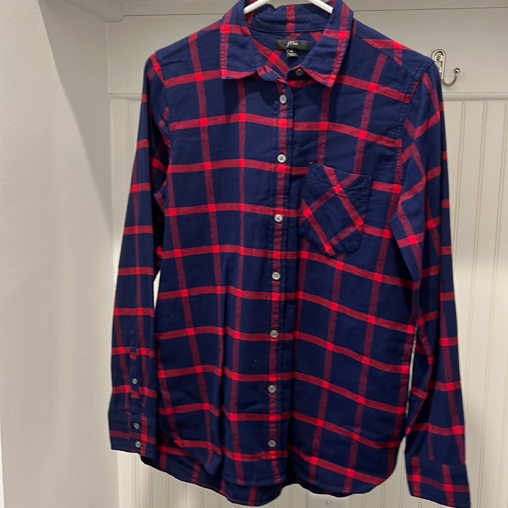 J Crew Windowpane Flannel Shirt